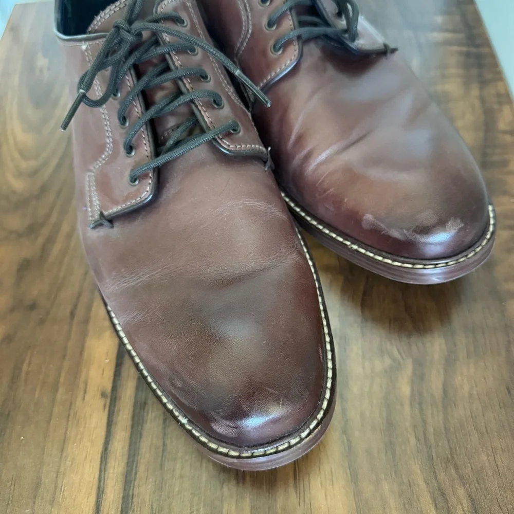 12 Men’s Oxford Cole Haan Brown Tan Leather Lace Up Dress Shoes Formal Academia